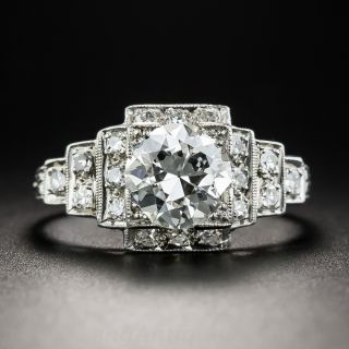Art Deco 1.23 Carat Diamond Engagement Ring - GIA  J SI2 