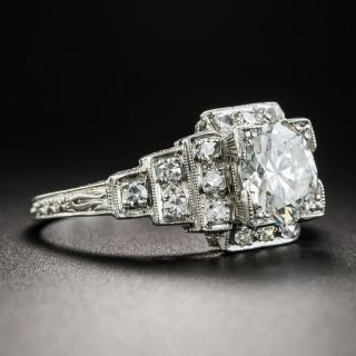 Art Deco 1.23 Carat Diamond Engagement Ring - GIA  J SI2 