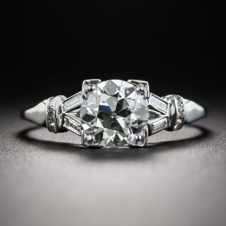 Art Deco 1.23 Carat Platinum Diamond Engagement Ring - GIA I VVS2