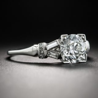 Art Deco 1.23 Carat Platinum Diamond Engagement Ring - GIA I VVS2