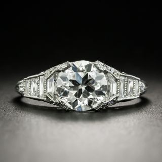 Art Deco 1.24 Carat Diamond Platinum Engagement Ring - GIA H VS2 - 2