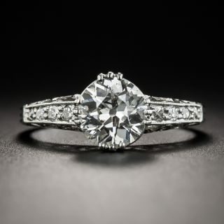 Art Deco 1.26 Carat J/SI2 (GIA) Diamond Platinum Engagement Ring - 1