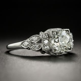 Art Deco 1.27 Carat Diamond Platinum Engagement Ring - GIA L SI1