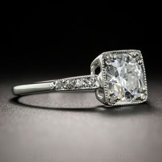 Art Deco 1.30 Carat Art Deco Diamond Engagement Ring - GIA D VS2