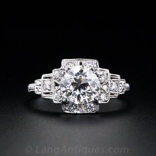 Art Deco 1.30 Carat Diamond Engagement Ring