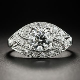 Art Deco 1.31 Carat Diamond Platinum Engagement Ring - GIA I VVS2 - 1