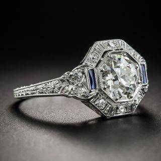 Art Deco 1.32 Carat Diamond Platinum Engagement Ring - GIA K VS1