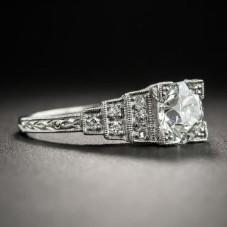 Art Deco 1.32 Carat Diamond Engagement Ring GIA I-VS2