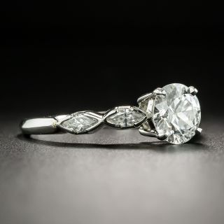 Art Deco 1.33 Carat Diamond Platinum Engagement Ring - GIA