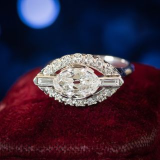Art Deco 1.33 Carat 'Moval' Diamond Ring - GIA I SI1