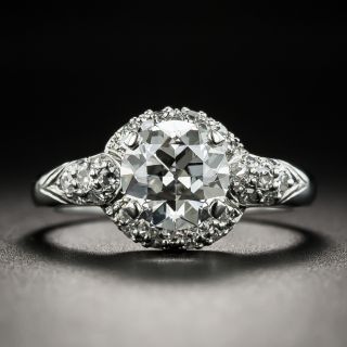 Art Deco 1.33 Carats Platinum Diamond Engagement Ring - GIA H VVS2 - 2