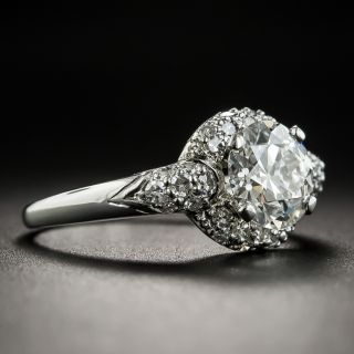 Art Deco 1.33 Carat Platinum Diamond Engagement Ring - GIA H VVS2