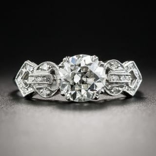Art Deco 1.34 Carat Diamond Platinum Engagement Ring - GIA J VVS2