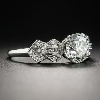 Art Deco 1.34 Carat Diamond Platinum Engagement Ring - GIA J VVS2