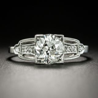 Art Deco 1.35 Carat Diamond Engagement Ring - GIA J I1 - 3