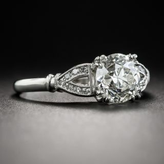 Art Deco 1.37 Carat Diamond Platinum Engagement Ring - GIA K VVS2