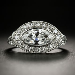 Art Deco 1.38 Carat Marquise Diamond Engagement Ring - GIA E SI1 - 2