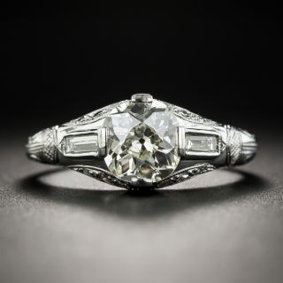 Art Deco 1.40 Carat Diamond Platinum Engagement Ring - GIA  - 2