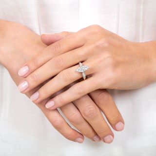 Art Deco 1.40 Carat Marquise Diamond Engagement Ring GIA - F VS1