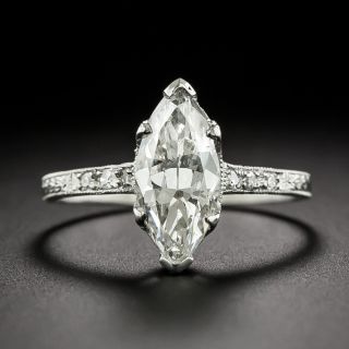Art Deco 1.40 Carat Marquise Diamond Ring - GIA G SI1 - 4