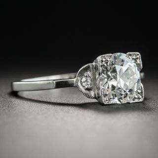 Art Deco 1.40 Carat Platinum Diamond Engagement Ring - GIA J SI2