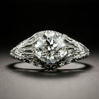 Art Deco 1.41 Carat Diamond Engagement Ring - GIA H VS2 - 3