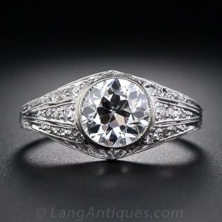 Art Deco 1.41 Carat Diamond Engagement Ring