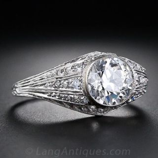 Art Deco 1.41 Carat Diamond Engagement Ring