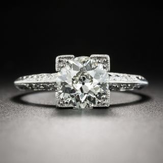 Art Deco 1.41 Carat Diamond Platinum Solitaire Engagement Ring - GIA L VS2