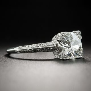 Art Deco 1.41 Carat Diamond Platinum Solitaire Engagement Ring - GIA L VS2