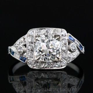 Art Deco 1.44 Carat Diamond Engagement Ring
