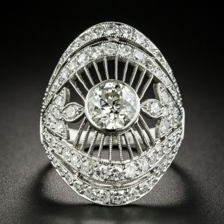 Art Deco 1.45 Carat Center Diamond Dinner Ring - 1