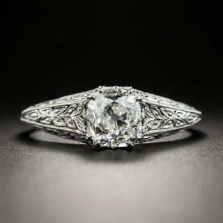 Art Deco 1.46 Carat Antique Cushion-Cut Diamond Solitaire - GIA I VS2  - 3