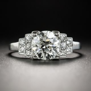 Art Deco 1.46 Carat Diamond Platinum Engagement Ring - GIA K VS2