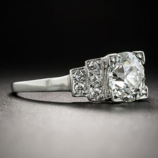 Art Deco 1.46 Carat Diamond Platinum Engagement Ring - GIA K VS2