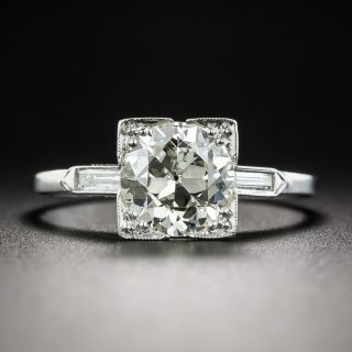 Art Deco 1.46 Carat European-Cut Diamond Solitaire Engagement Ring - GIA   