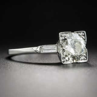 Art Deco 1.46 Carat European-Cut Diamond Solitaire Engagement Ring - GIA   