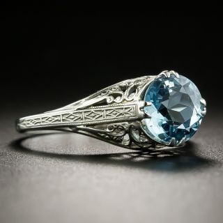 Art Deco 1.50 Carat Aquamarine Solitaire Ring