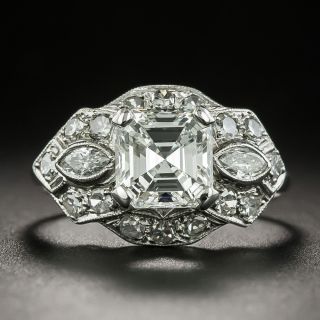 Art Deco 1.50 Carat Asscher-Cut Diamond Engagement Ring - GIA G SI1 - 2