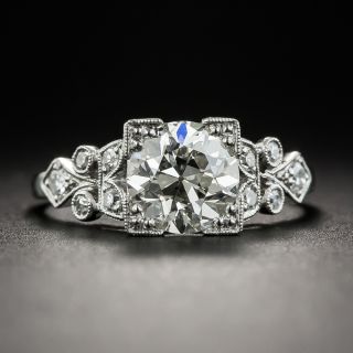 Art Deco 1.50 Carat Diamond Platinum Engagement Ring - GIA  J SI2  - 2