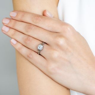 Art Deco 1.51 Carat Antique Cushion-Cut Diamond Engagement Ring - GIA  I I1