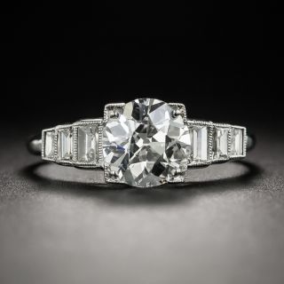 Art Deco 1.51 Carat Diamond Platinum Engagement Ring - GIA  I VVS2  - 2