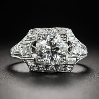 Art Deco 1.52 Carat Diamond Platinum Engagement Ring - GIA I VVS2 - 3