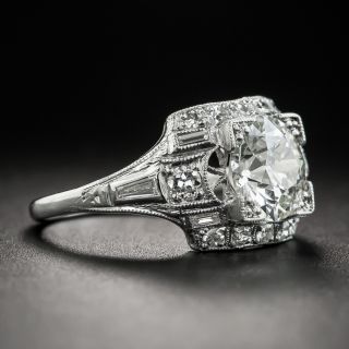 Art Deco 1.52 Carat Diamond Platinum Engagement Ring - GIA I VVS2