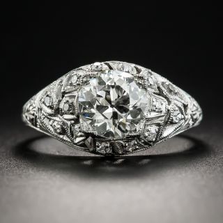 Art Deco 1.52 Carat Diamond Platinum Engagement Ring - GIA K SI1 - 2