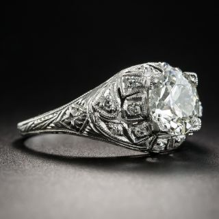 Art Deco 1.52 Carat Diamond Platinum Engagement Ring - GIA K SI1