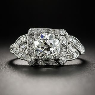 Art Deco 1.52 Carat Platinum Diamond Engagement Ring - GIA L SI1