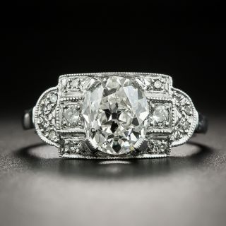Art Deco 1.54 Carat Oval Diamond Engagement Ring - GIA  I VS1 - 2