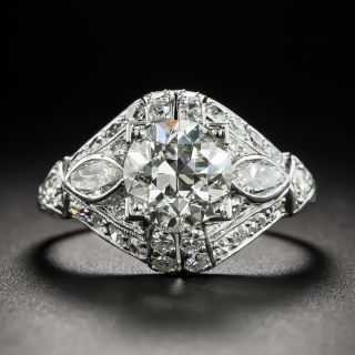 Art Deco 1.55 Carat Diamond Platinum Engagement Ring - GIA H VS1   - 2