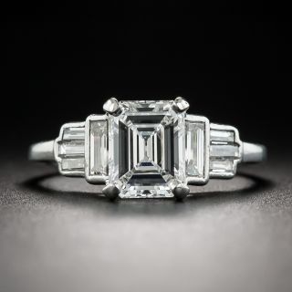 Art Deco 1.55 Carat Emerald-Cut Diamond Engagement Ring - GIA E VS1 - 2